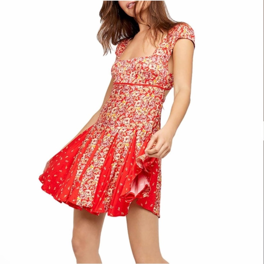 Free People Womens Ponderosa Floral Short Mini Dress